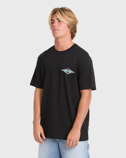 Billabong Men's Crayon Wave Premium Short Sleeve Knit T-Shirt - Black