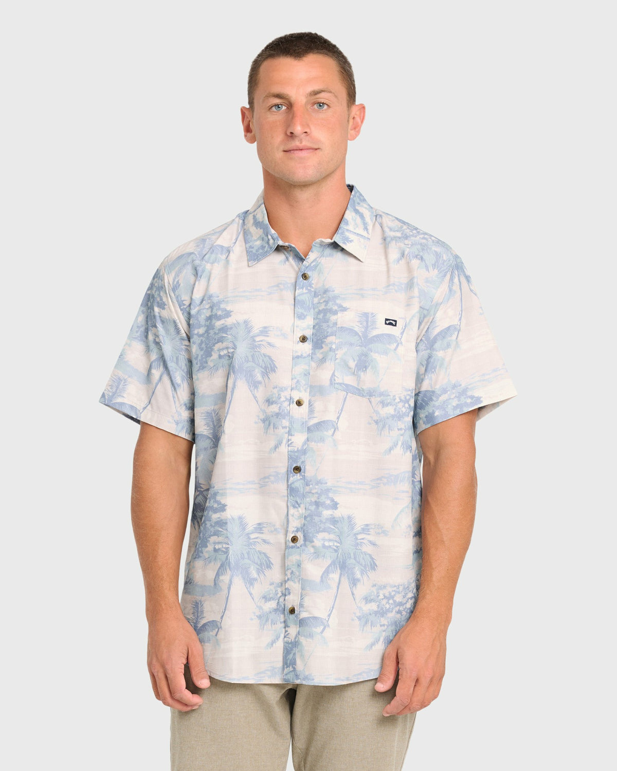 Billabong Men's Sundays Lounge Short Sleeve Woven Shirt - Blue Haze