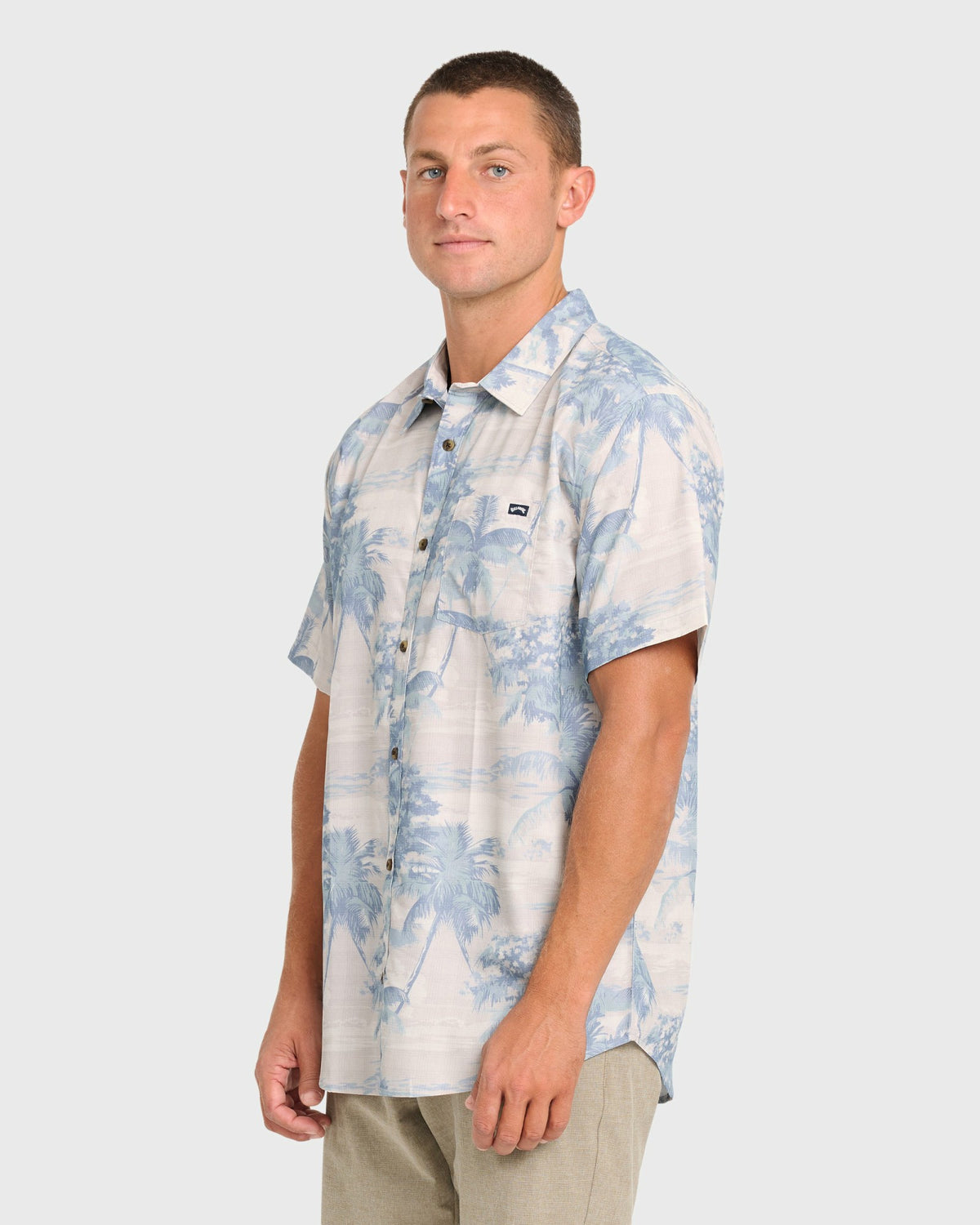 Billabong Men's Sundays Lounge Short Sleeve Woven Shirt - Blue Haze