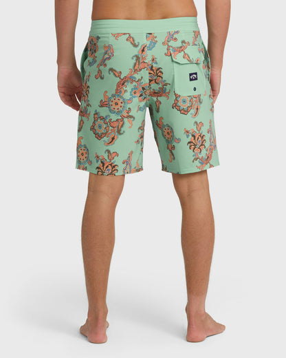 Billabong Men's Sundays Lo Tide 18\" Boardshorts - Granite Green Multi - Granite Green