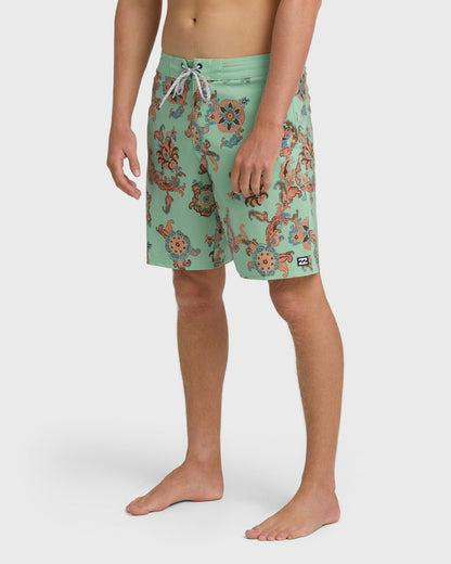 Billabong Men's Sundays Lo Tide 18\" Boardshorts - Granite Green Multi - Granite Green
