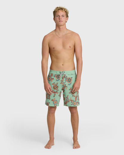 Billabong Men's Sundays Lo Tide 18\" Boardshorts - Granite Green Multi - Granite Green