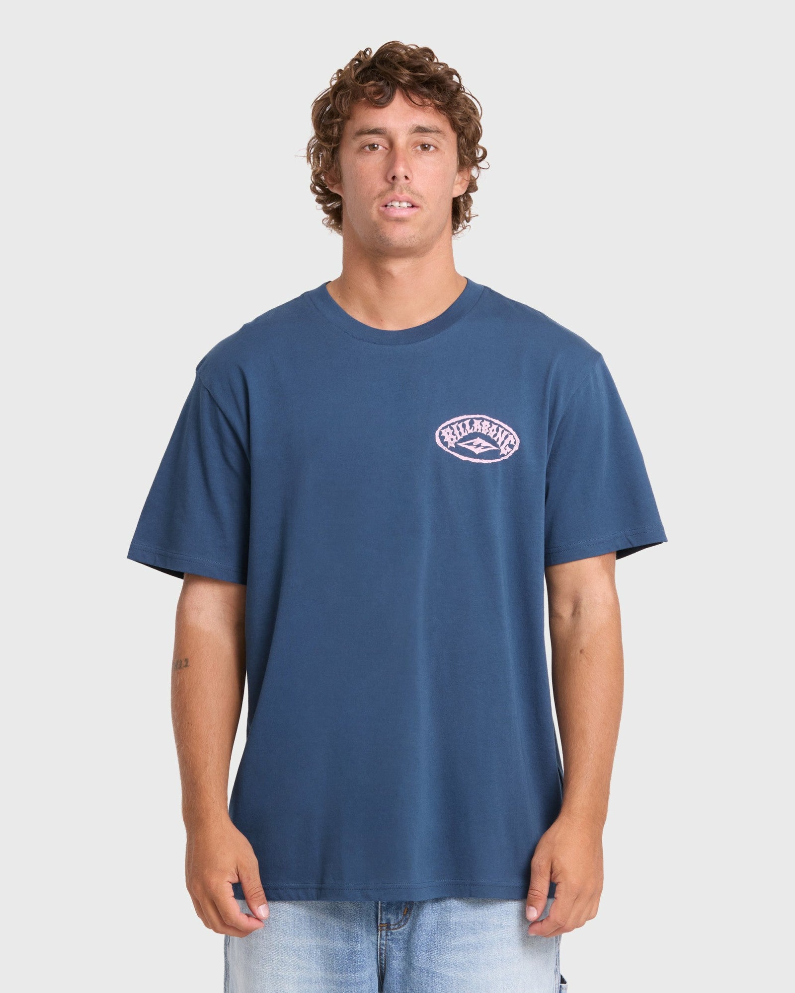 Billabong Men's Reverse Premium Short Sleeve Cotton T-Shirt - Dark Denim