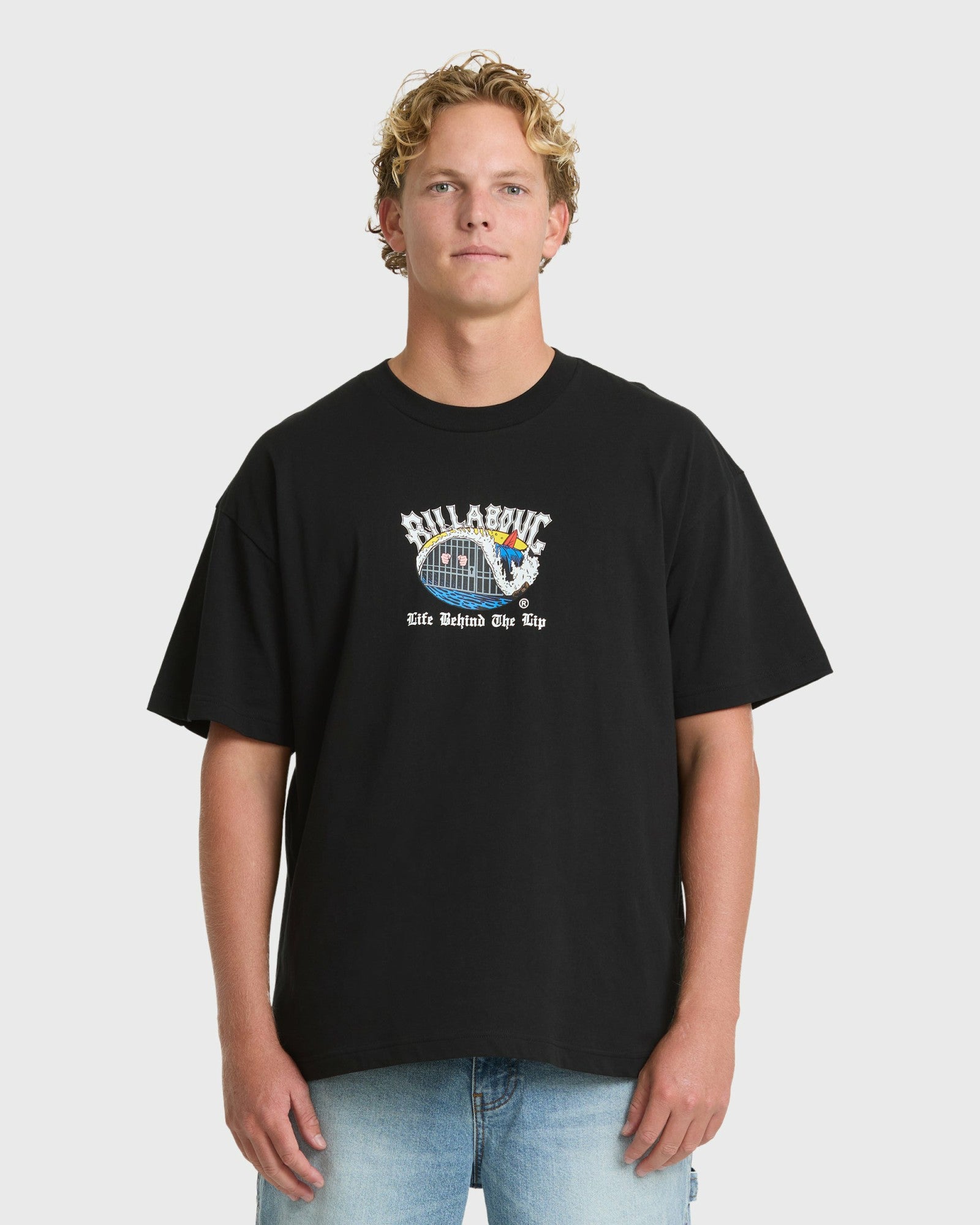 Billabong Men's Behind The Lip OG Short Sleeve Cotton T-Shirt - Black