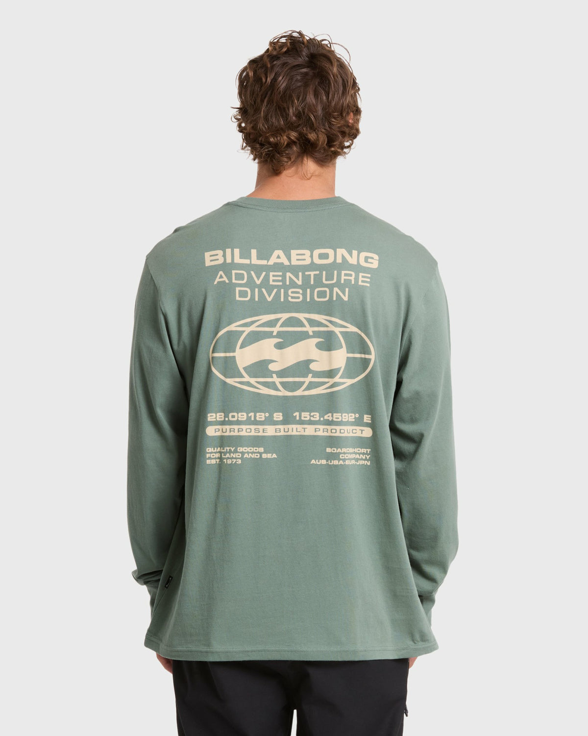 Billabong Men's Coordinates Adventure Division Premium Long Sleeve Cotton T-Shirt - Laurel Wreath