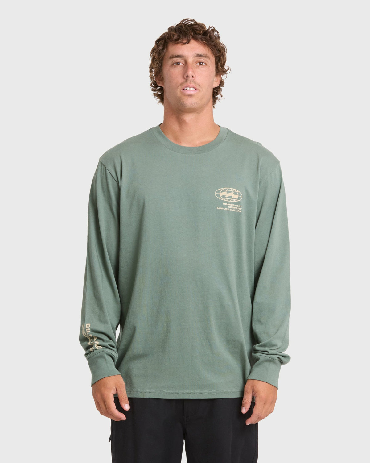 Billabong Men's Coordinates Adventure Division Premium Long Sleeve Cotton T-Shirt - Laurel Wreath