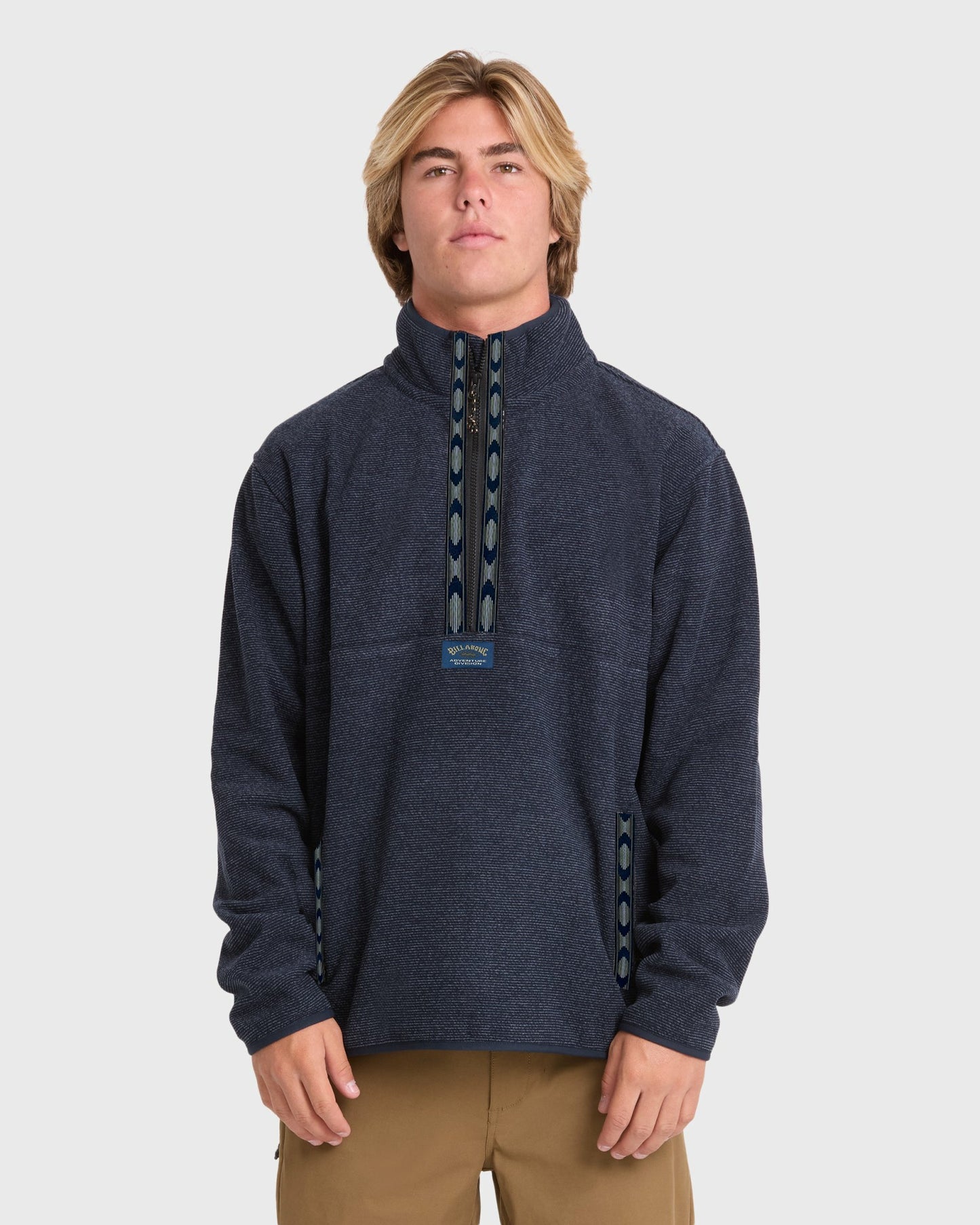 Billabong Men's Frontier Mockneck Quarter-Zip Fleece - True Navy