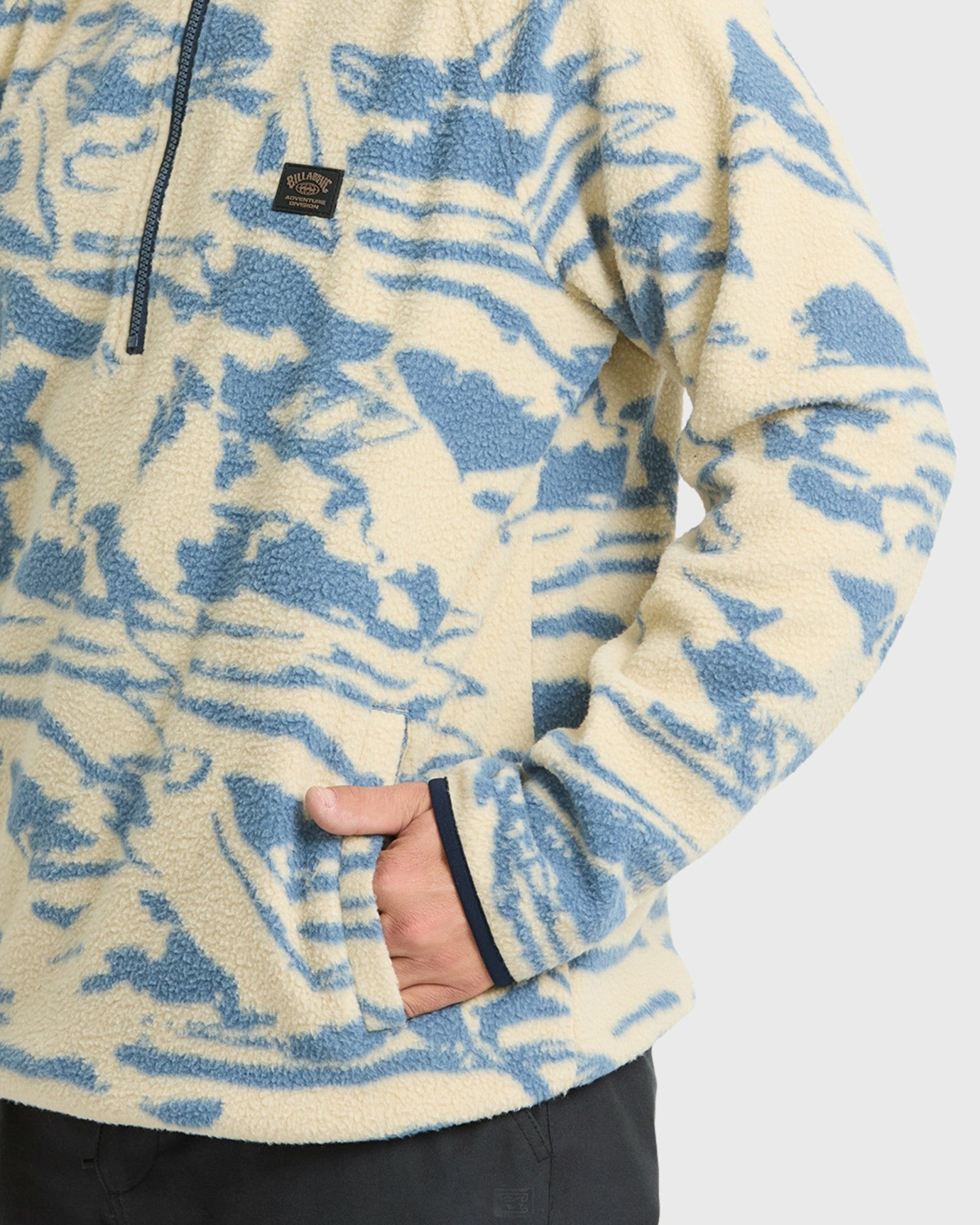 Billabong Men's A\/Div Boundary Mock Neck Half-Zip Sweatshirt - Sand Khaki