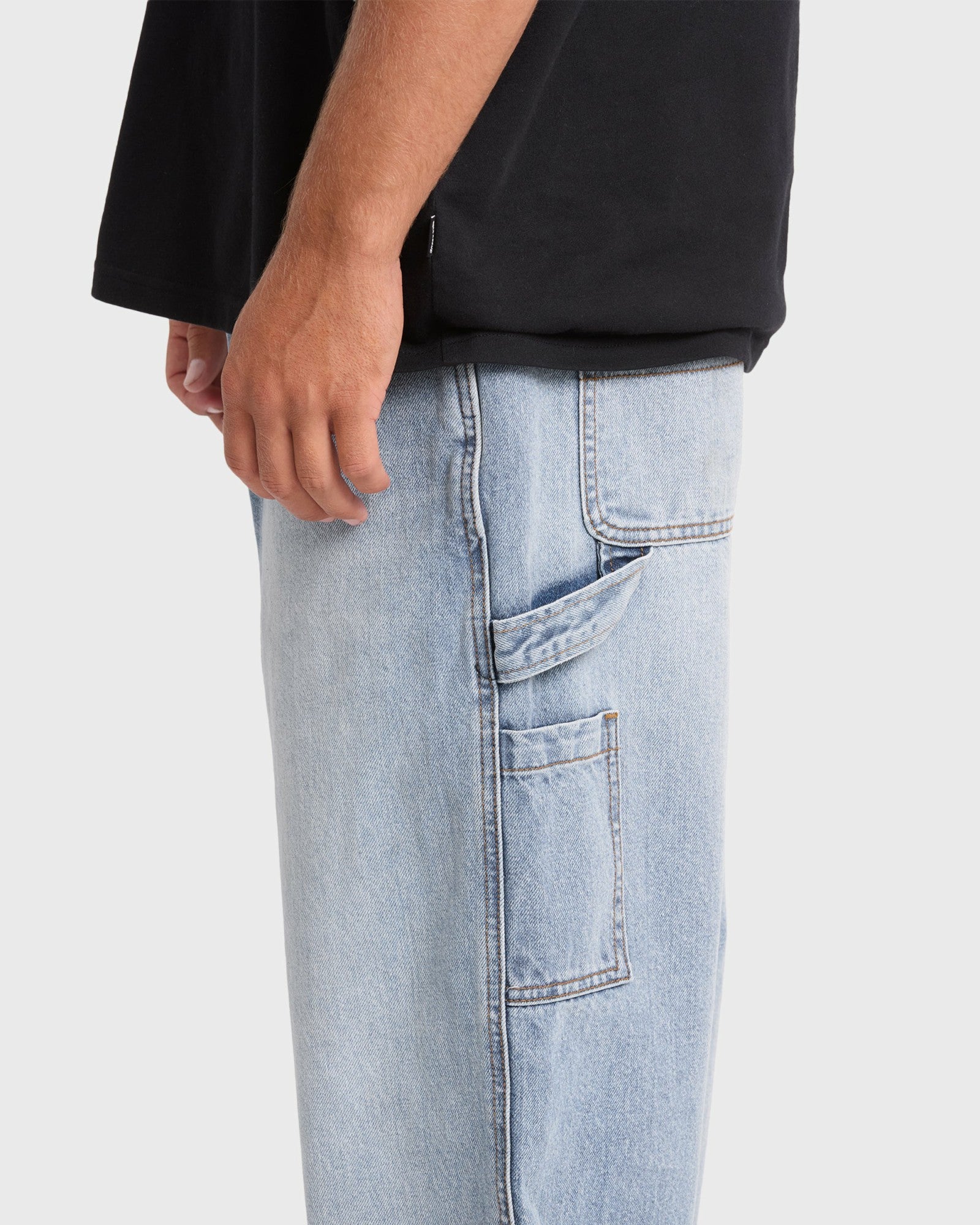 Billabong Men's Bad Dog Carpenter Pants - Bleached Blue Wash