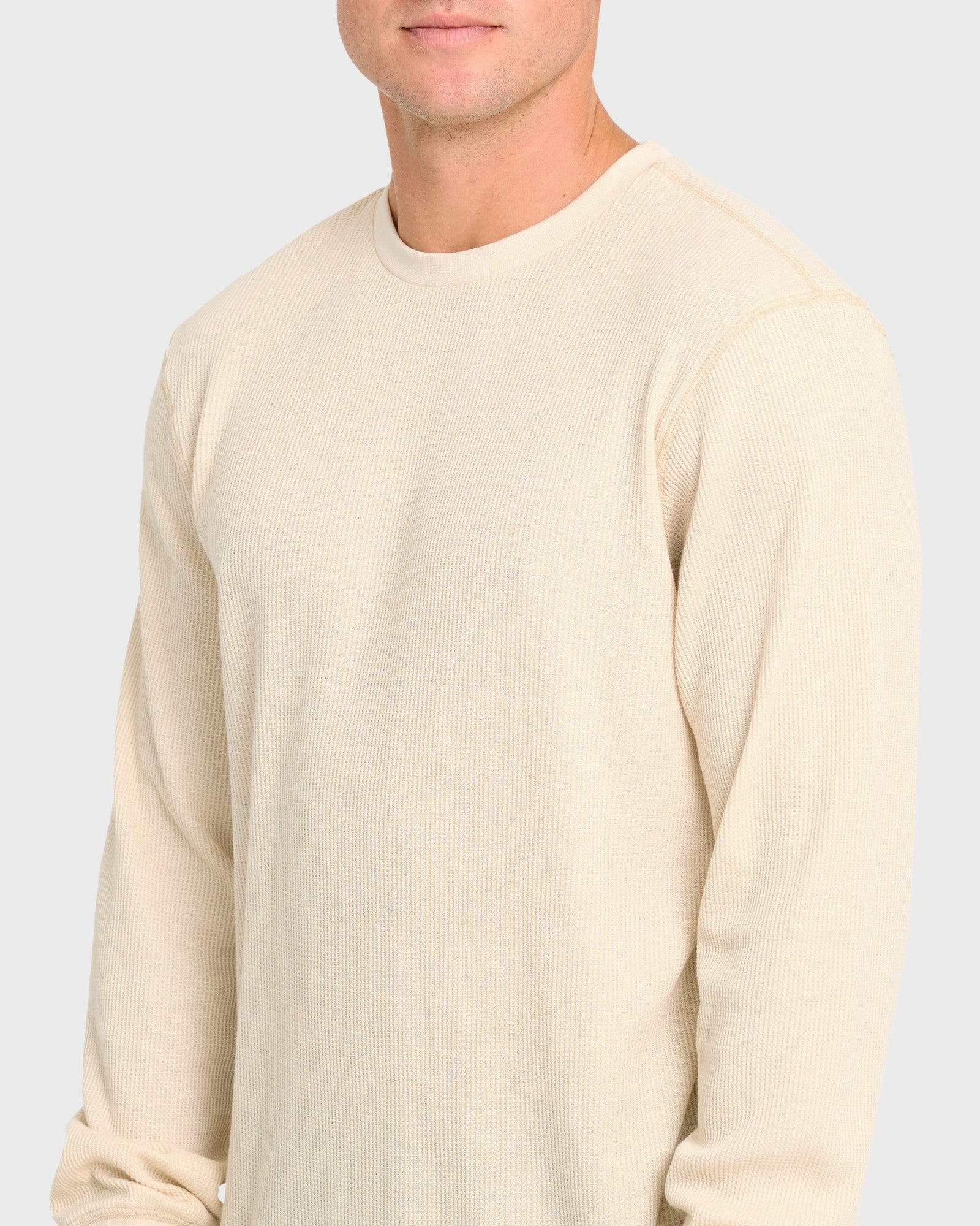 Billabong Men's Essential Thermal Long Sleeve Knit Tee - Oatmeal