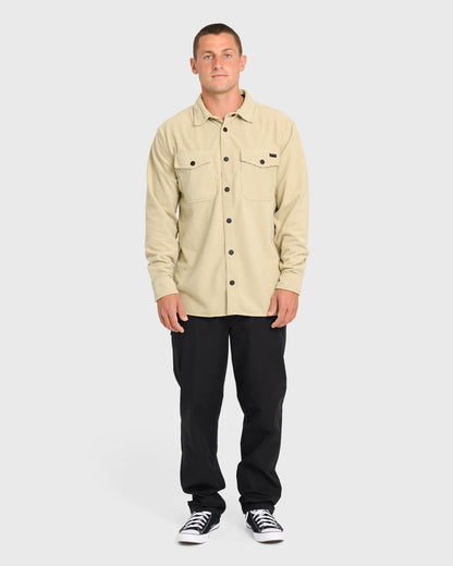 Billabong Men's Adventure Division Ridge Long Sleeve Fleece Overshirt - Sand Khaki