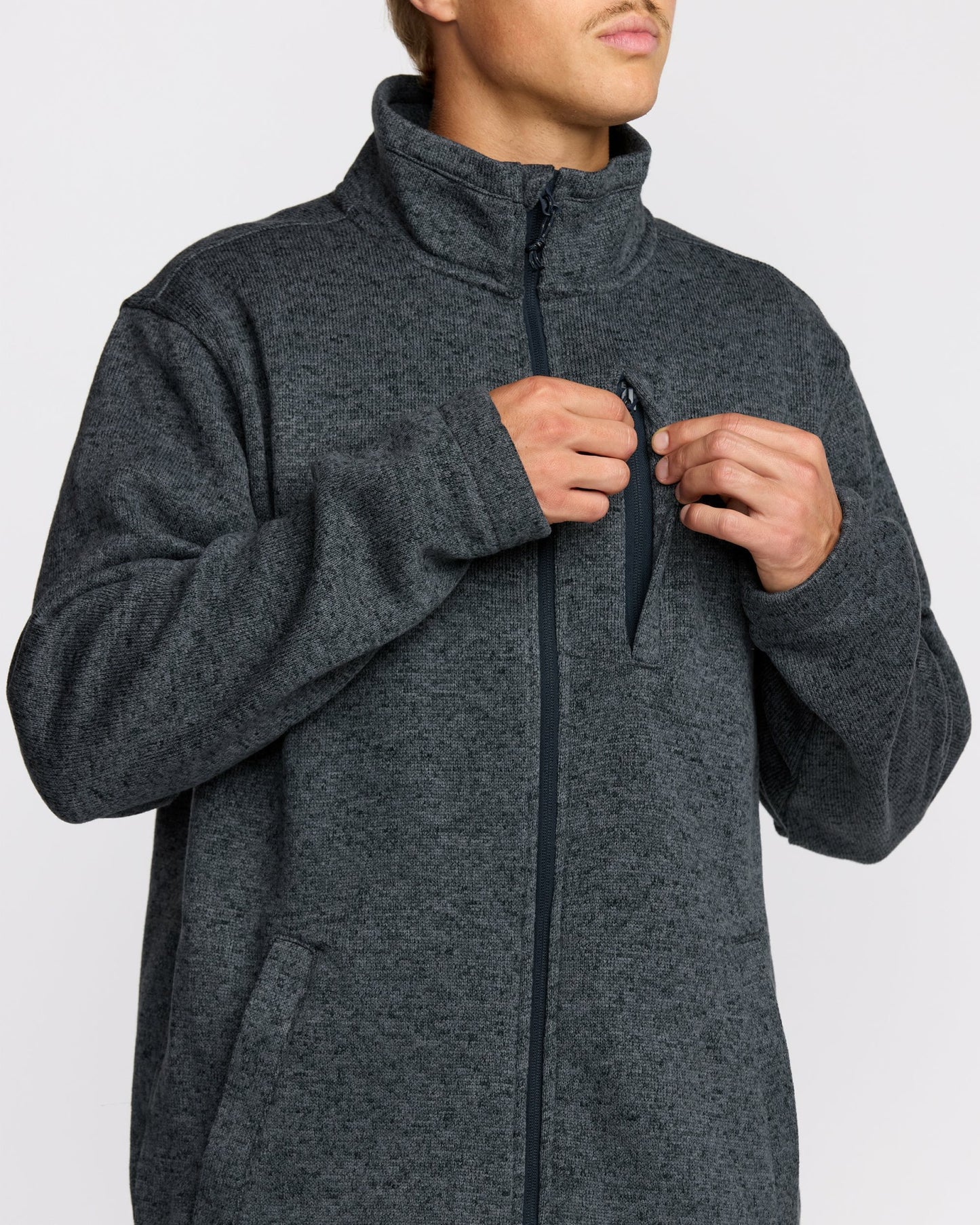 Billabong Men's Boundary Mock Neck Zip Sweatshirt - Navy
