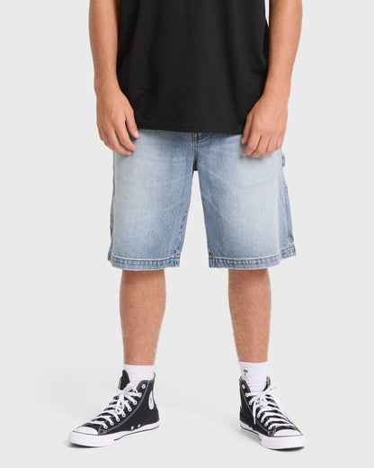 Billabong Men's Bad Dog Workwear Denim Shorts - Bleached Blue Wash