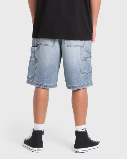Billabong Men's Bad Dog Workwear Denim Shorts - Bleached Blue Wash
