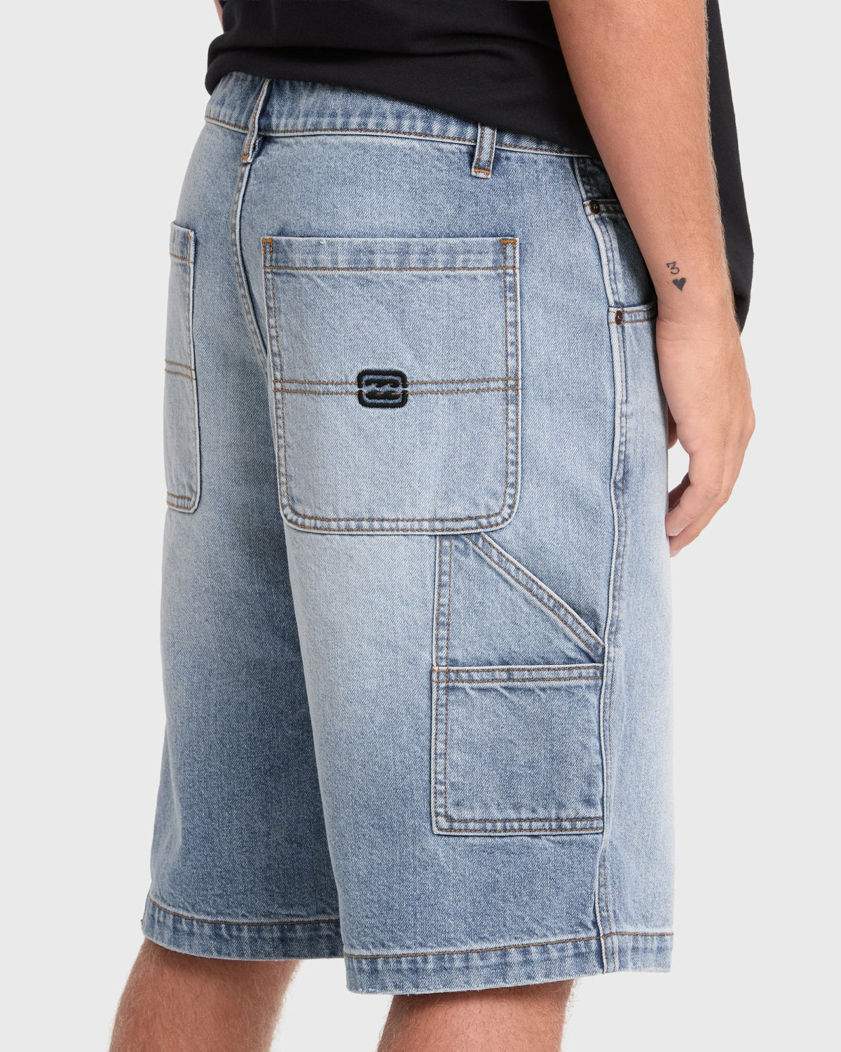 Billabong Men's Bad Dog Workwear Denim Shorts - Bleached Blue Wash