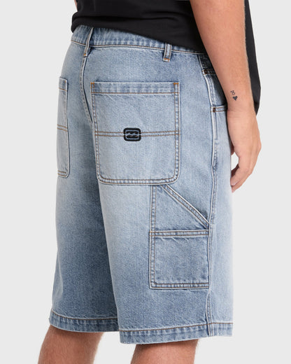 Billabong Men's Bad Dog Workwear Denim Shorts - Bleached Blue Wash