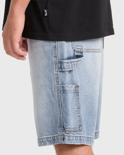 Billabong Men's Bad Dog Workwear Denim Shorts - Bleached Blue Wash