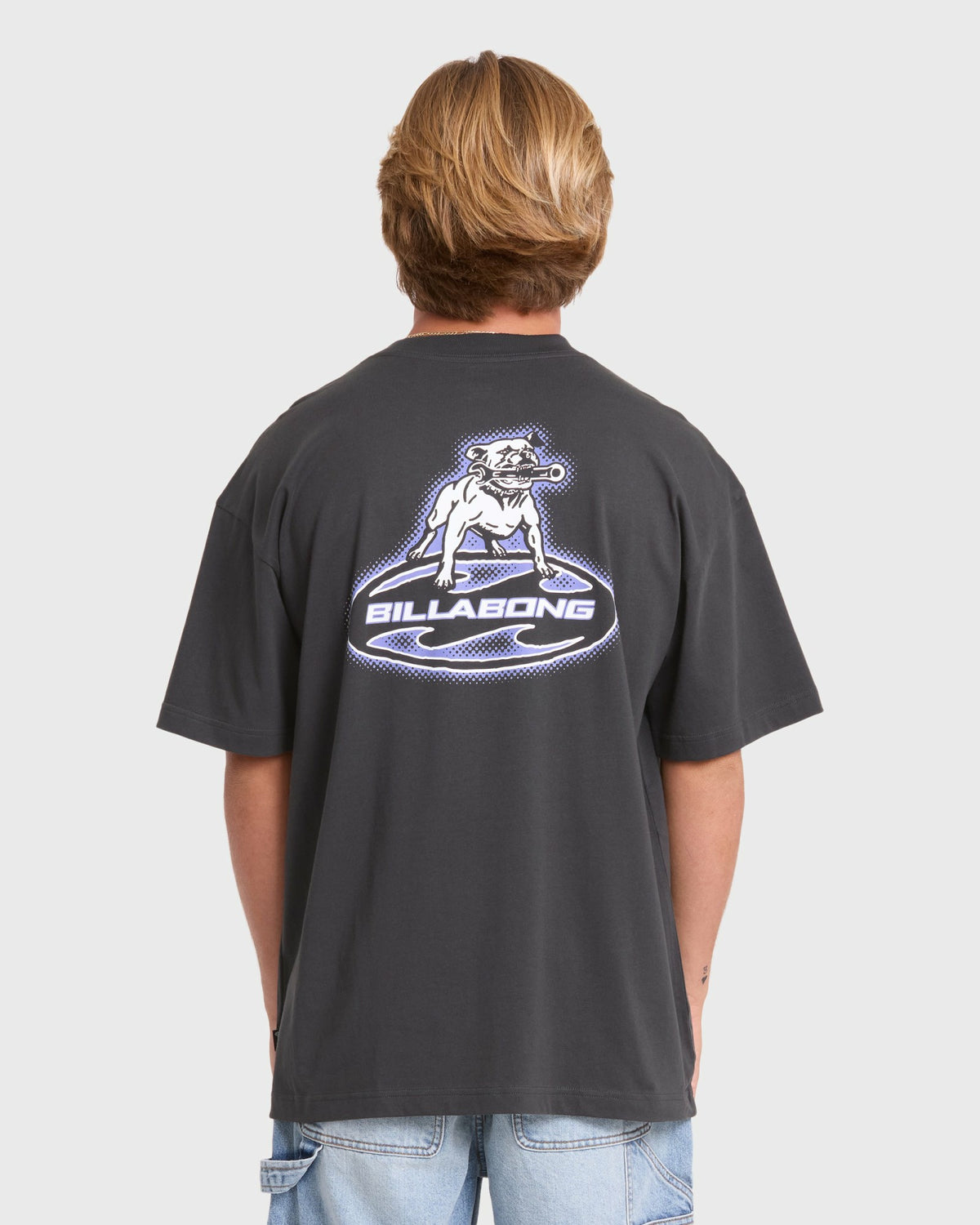 Billabong Men's Bad Dog OG Short Sleeve Cotton T-Shirt - Washed Black