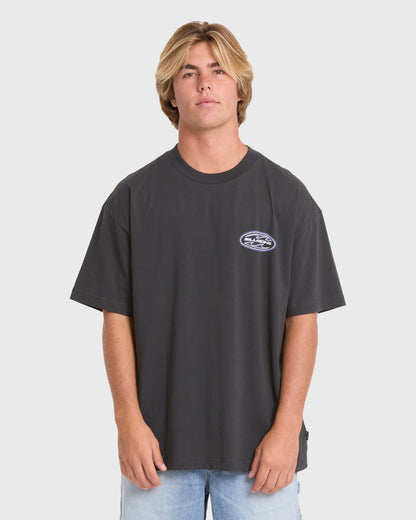Billabong Men's Bad Dog OG Short Sleeve Cotton T-Shirt - Washed Black