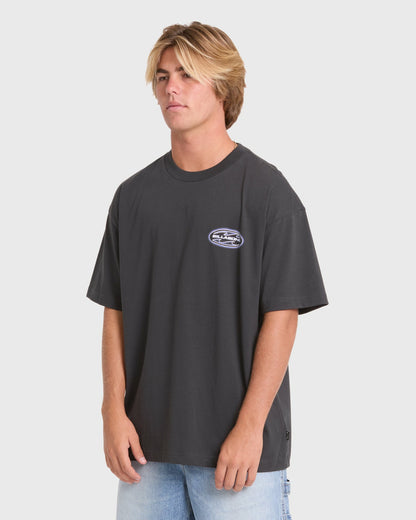 Billabong Men's Bad Dog OG Short Sleeve Cotton T-Shirt - Washed Black