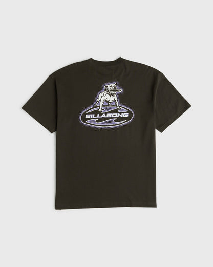 Billabong Men's Bad Dog OG Short Sleeve Cotton T-Shirt - Washed Black