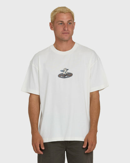 Billabong Men's Bad Dog Cherub OG Knit Short Sleeve T-Shirt - Off White