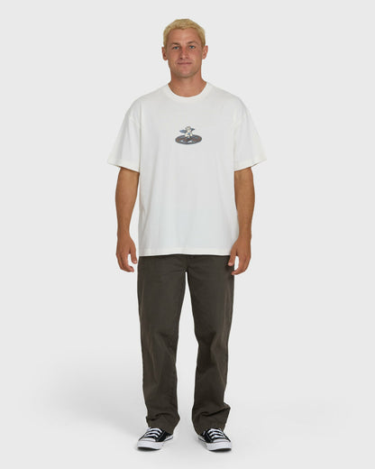 Billabong Men's Bad Dog Cherub OG Knit Short Sleeve T-Shirt - Off White