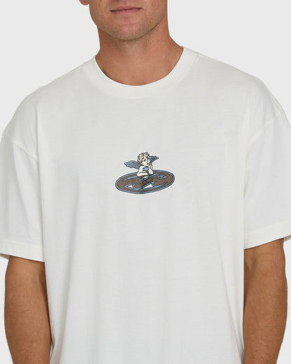 Billabong Men's Bad Dog Cherub OG Knit Short Sleeve T-Shirt - Off White
