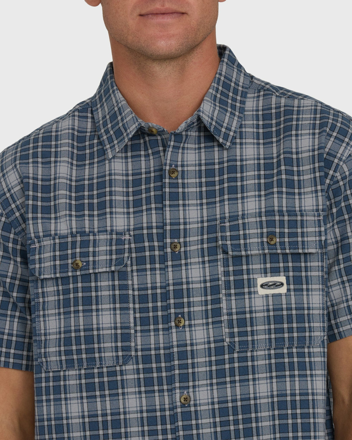 Billabong Men's Bad Dog Short Sleeve Woven Shirt - Dark Denim