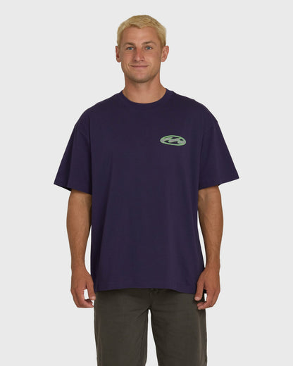 Billabong Men's Bad Dog Tonedawg OG Short Sleeve Knit T-Shirt - Purple Velvet