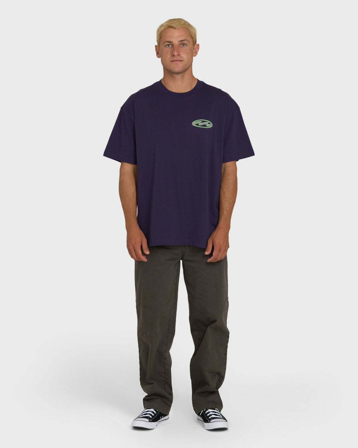 Billabong Men's Bad Dog Tonedawg OG Short Sleeve Knit T-Shirt - Purple Velvet