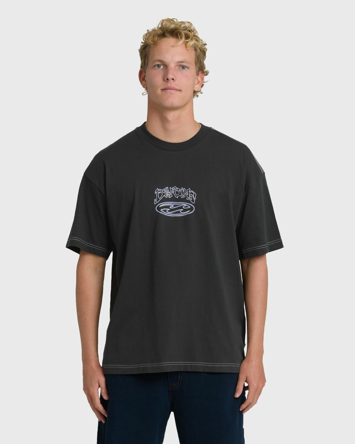 Billabong Men's Bad Dog Og Short Sleeve T-Shirt - Black Vintage