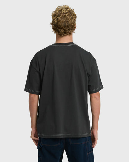 Billabong Men's Bad Dog Og Short Sleeve T-Shirt - Black Vintage