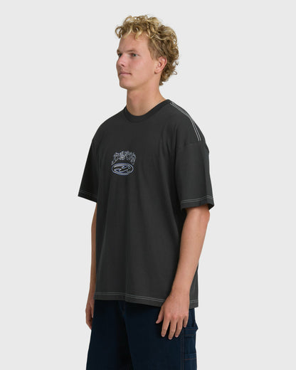 Billabong Men's Bad Dog Og Short Sleeve T-Shirt - Black Vintage