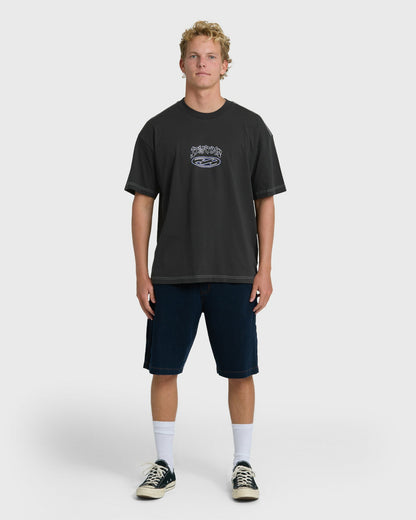 Billabong Men's Bad Dog Og Short Sleeve T-Shirt - Black Vintage