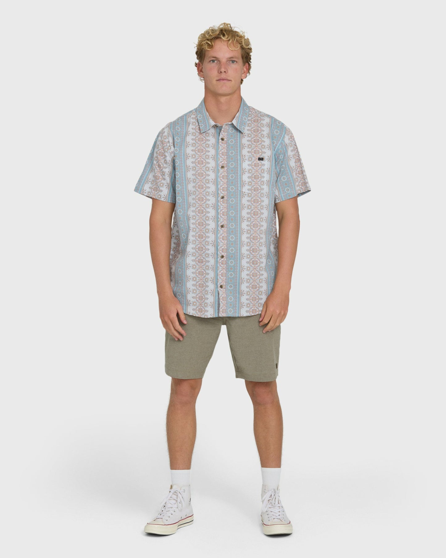 Billabong Men's Sundays Short Sleeve Woven Shirt - Blue Fog