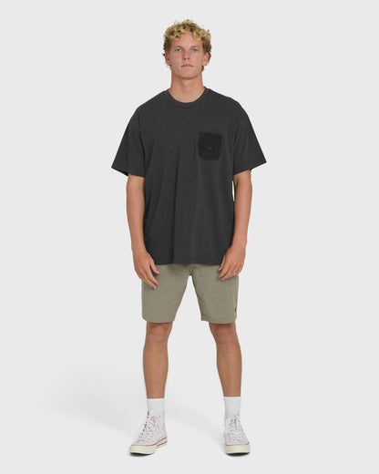 Billabong Men's Brunswick Garage Short Sleeve Knit T-Shirt - Washed Black