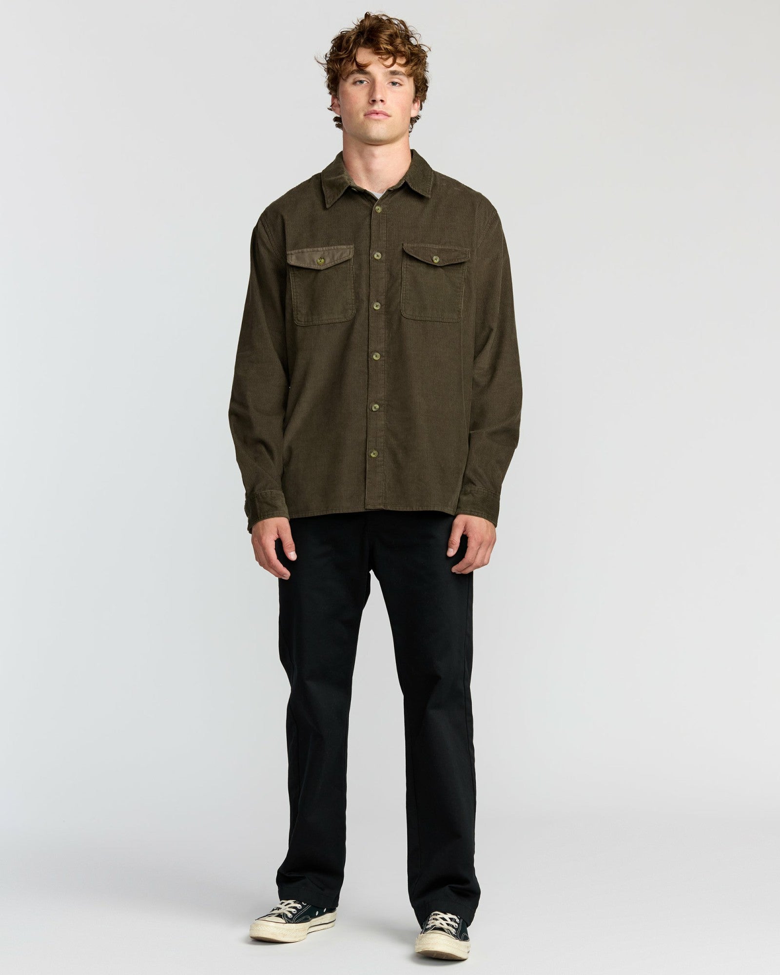 Billabong Men's Austin Garage Long Sleeve Shirt - Chocolate