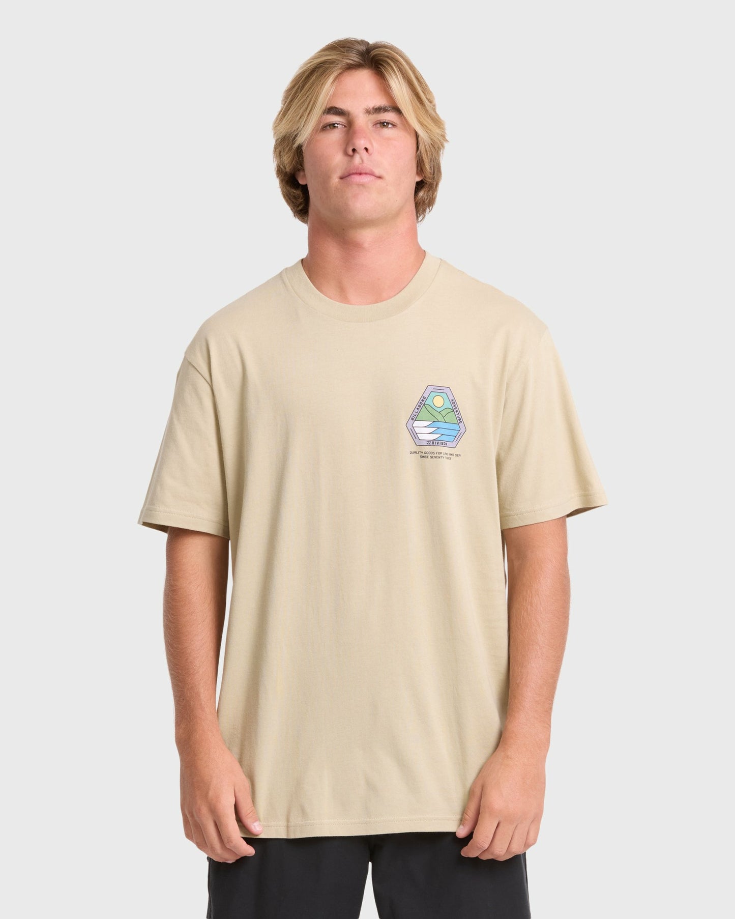 Billabong Men's A\/Div Rockies Premium Short Sleeve Knit T-Shirt - Sand Khaki