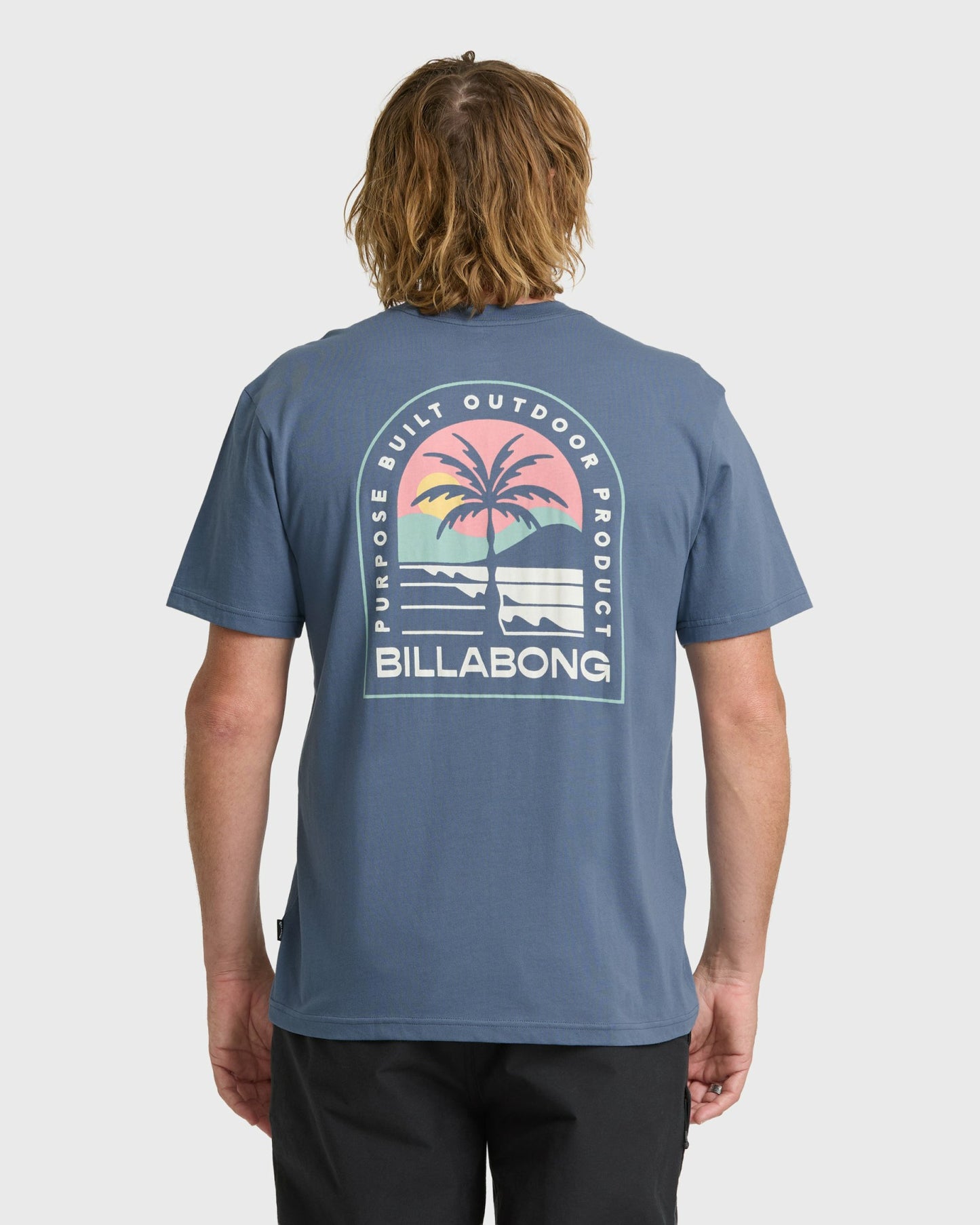 Billabong Men's Adventure Division Sun Down Premium Short Sleeve Knit T-Shirt - China Blue