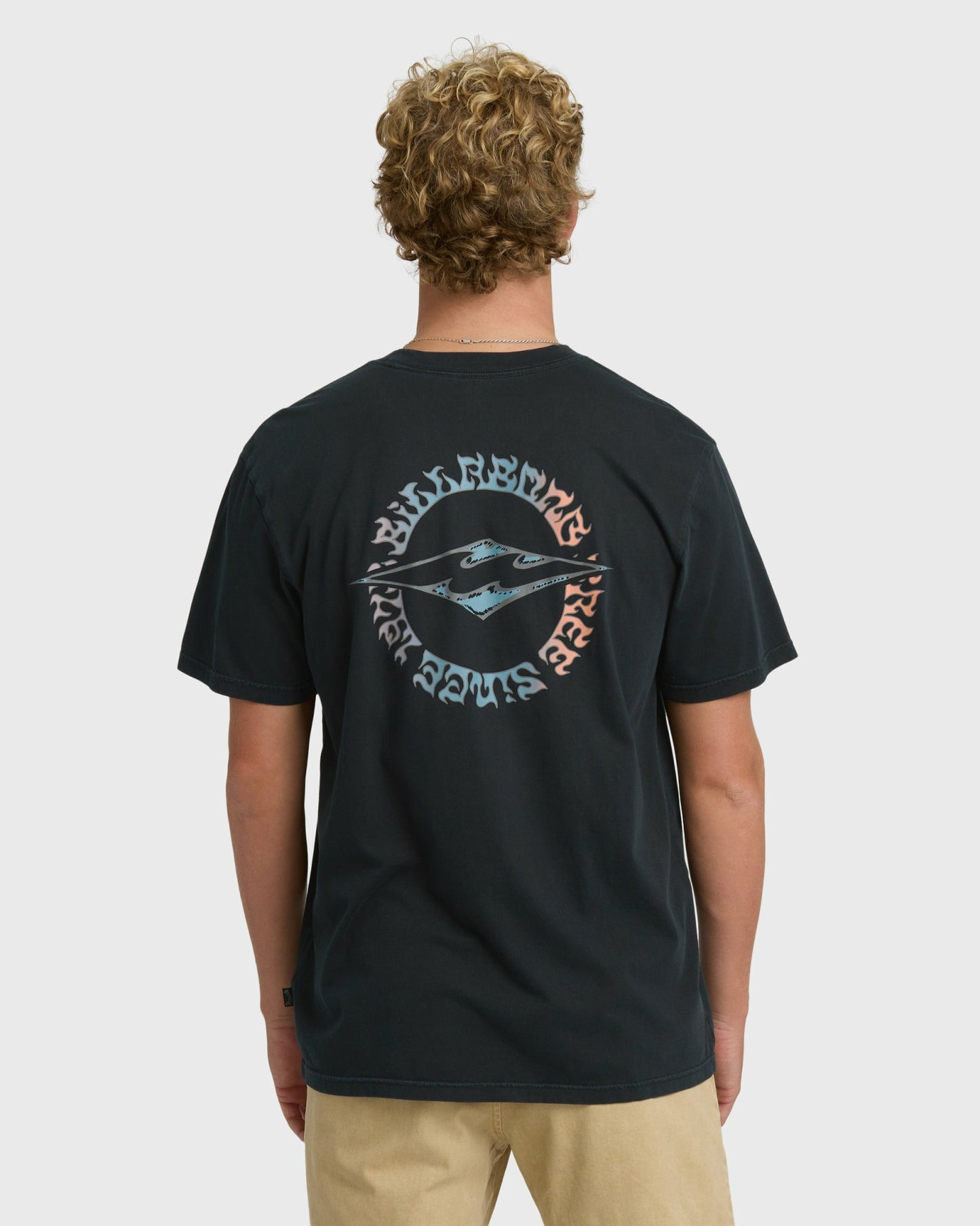 Billabong Men's Hollow Diamond Wave Washed Premium Short Sleeve T-Shirt - Black