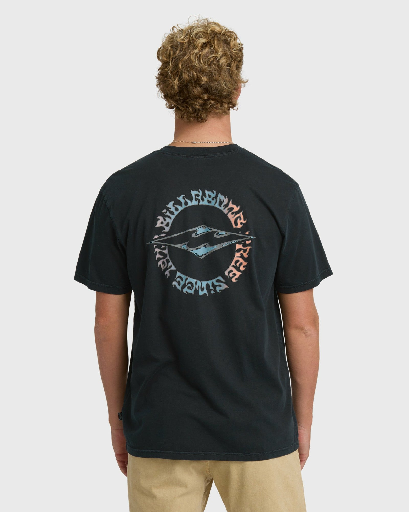 Billabong Men's Hollow Diamond Wave Washed Premium Short Sleeve T-Shirt - Black