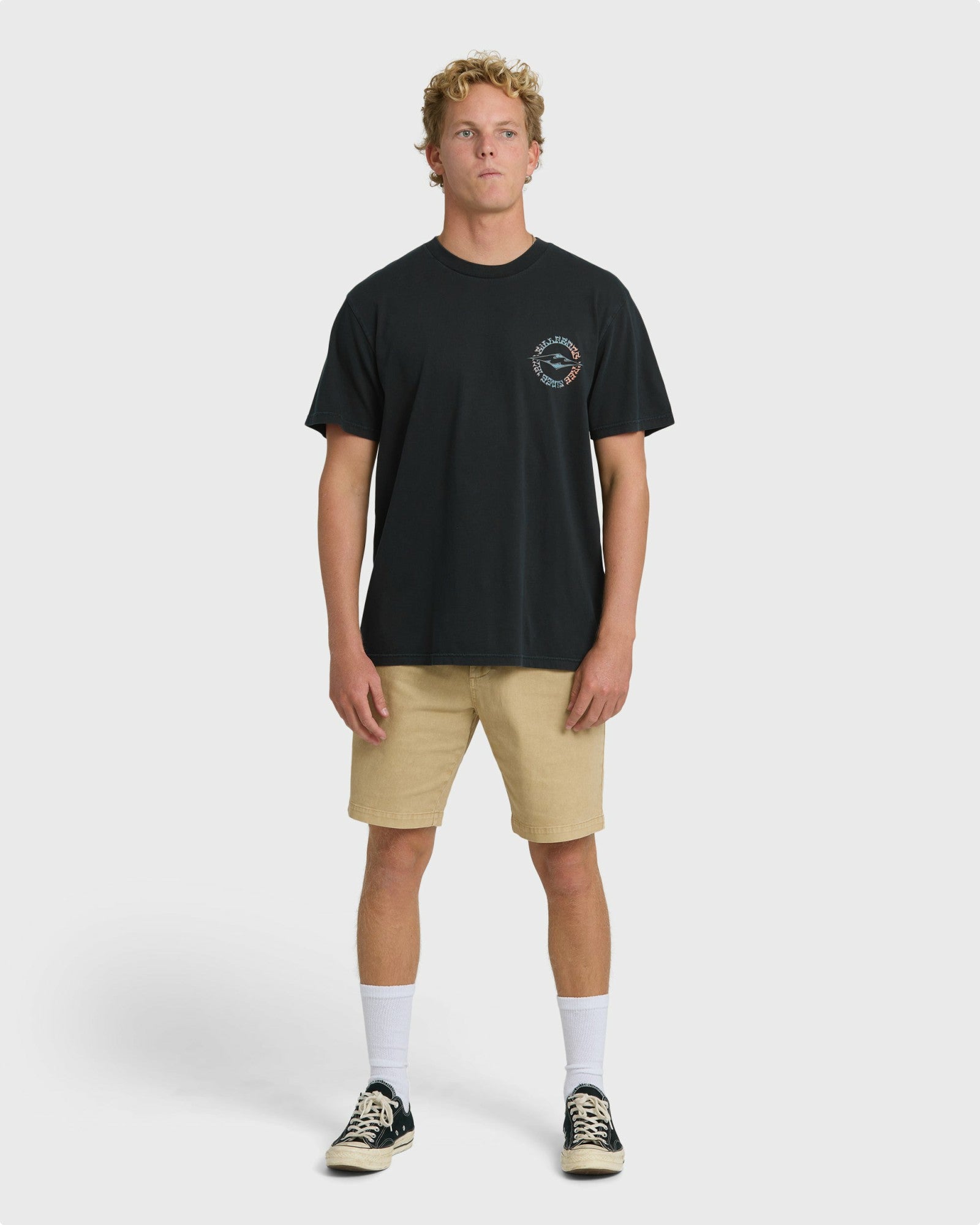 Billabong Men's Hollow Diamond Wave Washed Premium Short Sleeve T-Shirt - Black