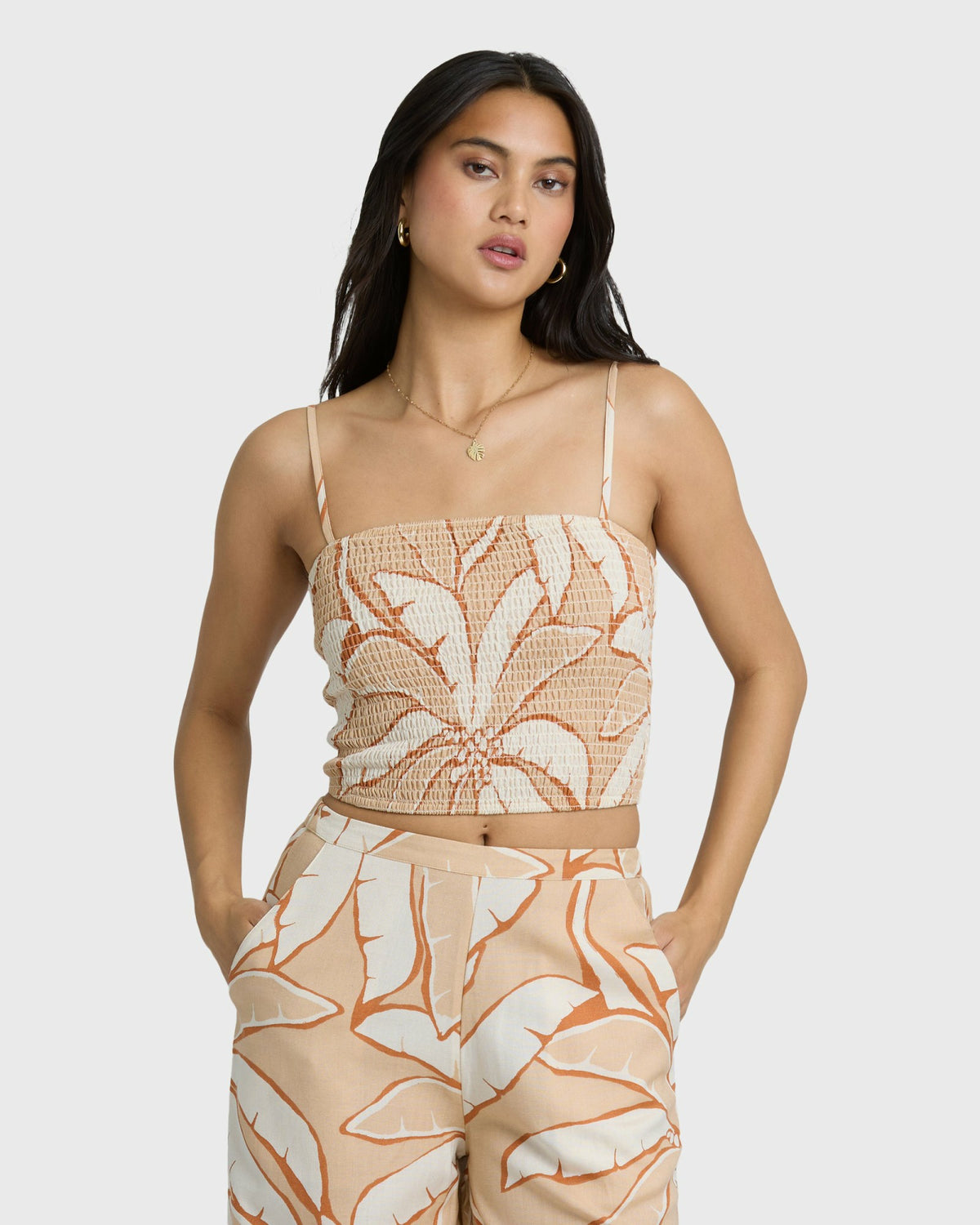 Billabong Women's Tropic Breeze Woven Tank - Stone