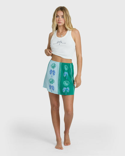 Billabong Women's Wave Washed Printed Skirt - Pool Blue