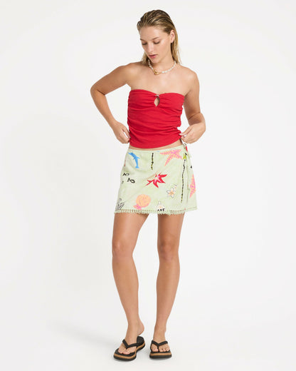 Billabong Women's Lottie Hall Woven Mini Skirt - Sunny Lime