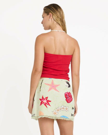 Billabong Women's Lottie Hall Woven Mini Skirt - Sunny Lime
