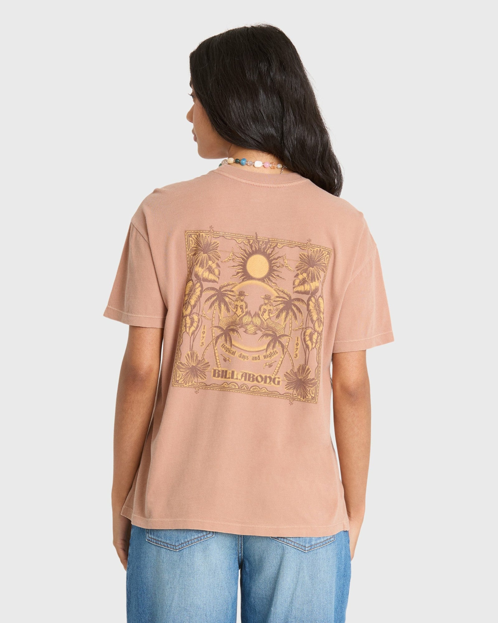 Billabong Women's Hello Sundown Short Sleeve Knit T-Shirt - Sugar Almond