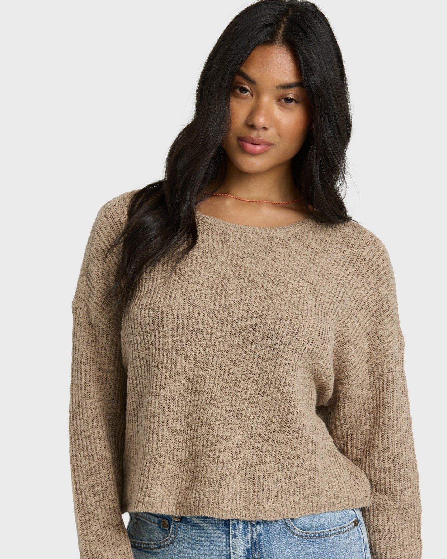 Billabong Women's Daze Time Crewneck Sweater - Oatmeal