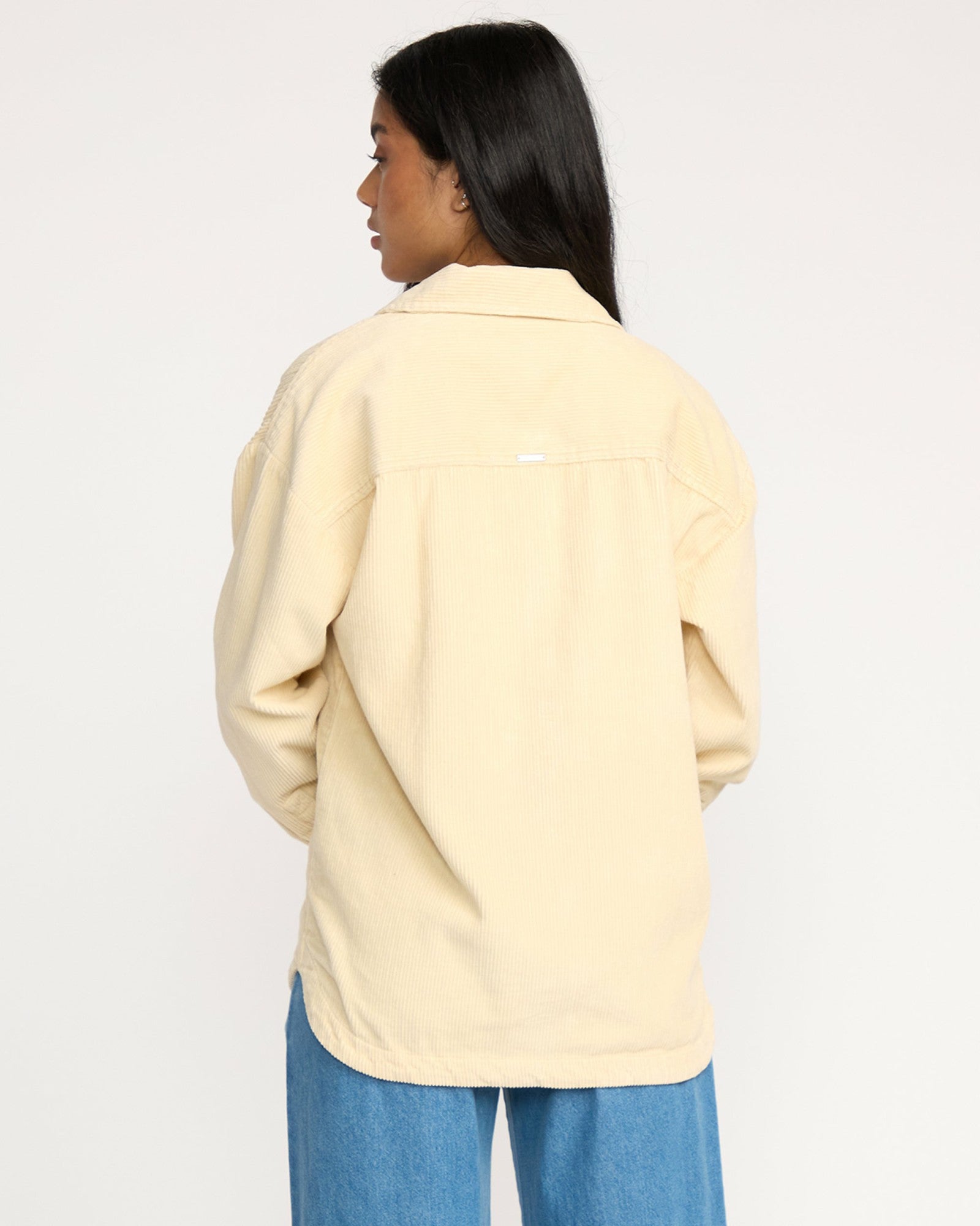 Billabong Women's Fadeaway Long Sleeve Cord Shacket - Whitecap
